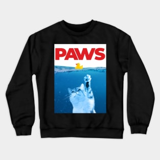 Paws Cat and Yellow Rubber Duck Funny Parody Crewneck Sweatshirt